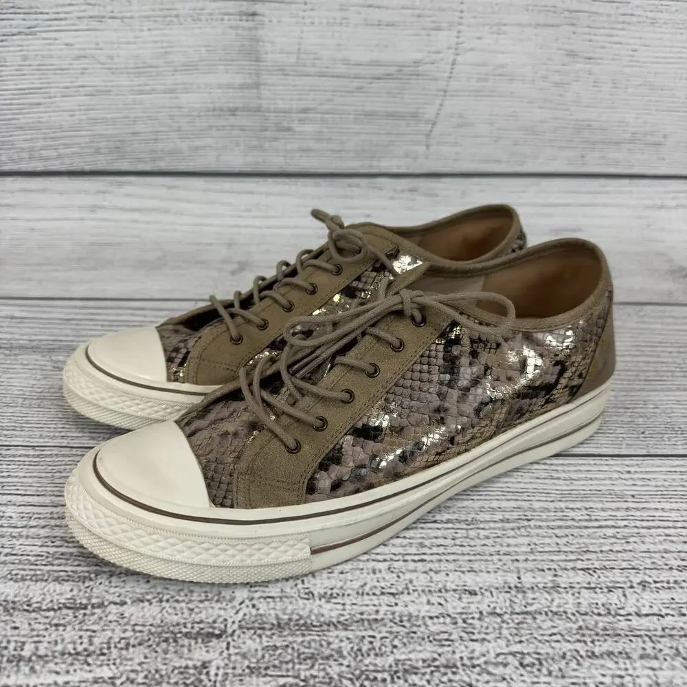 Yellowbox Women's Vada Taupe Gray Snake Printed Sneakers Size 11